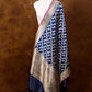 Blue Shikargha Jangla Kadwa Handweaved Banarasi Pure Katan Silk Dupatta