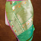 Green Double Shaded Floral Jaal Meenakari Handloom Banarasi Pure Katan Silk Dupatta