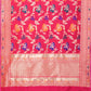 Pink Floral Jaal Meenakari Handloom Banarasi Pure Katan Silk Dupatta