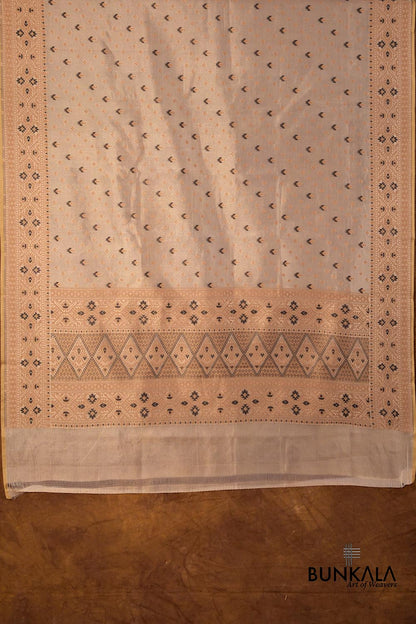 Golden Resham Buti Handloom Banarasi Pure Tissue Silk Dupatta
