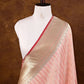 Peach Resham Stripe Kadwa Handweaved Ektara Banarasi Pure Tissue Silk Dupatta