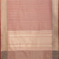 Peach Resham Stripe Kadwa Handweaved Ektara Banarasi Pure Tissue Silk Dupatta