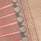 Peach Resham Stripe Kadwa Handweaved Ektara Banarasi Pure Tissue Silk Dupatta
