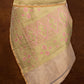 Golden and Pink Resham Floral Design Handloom Banarasi Pure Tissue Silk Dupatta