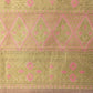 Golden and Pink Resham Floral Design Handloom Banarasi Pure Tissue Silk Dupatta