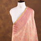 Golden and Pink Resham Floral Design Handloom Banarasi Pure Tissue Silk Dupatta