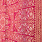 Rani Pink Floral Design Handloom Banarasi Pure Moonga Silk Dupatta