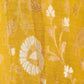 Yellow Floral Jaal Handloom Banarasi Pure Moonga Silk Dupatta