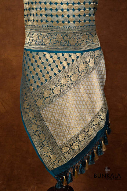 Blue Moon Design Sona Rupa Handloom Banarasi Pure Georgette Dupatta