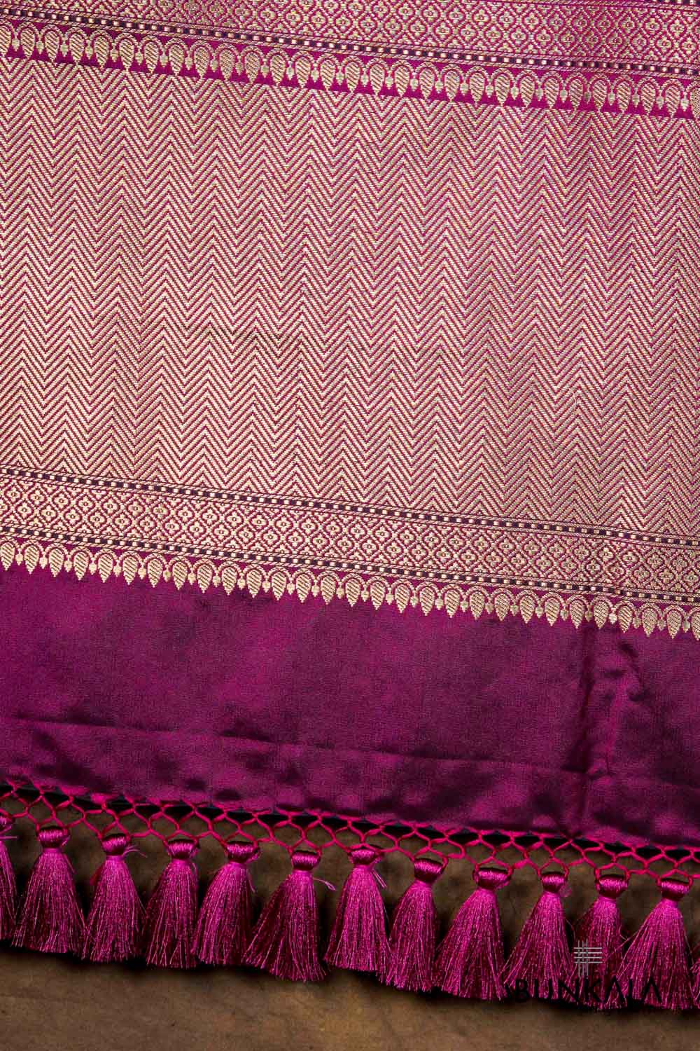 Purple Floral Jaal Leaf Meenakari Weaved Banarasi Mashru Silk Dupatta
