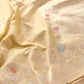 Pastel Yellow Pure Katan Silk Double Tana Kadwa Handweaved Silver Zari Meenakari Banarasi Saree