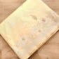 Pastel Yellow Pure Katan Silk Double Tana Kadwa Handweaved Silver Zari Meenakari Banarasi Saree