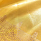 Golden Yellow Soft Pure Tissue Katan Silk Handloom Scalloped Border Plain Banarasi Saree
