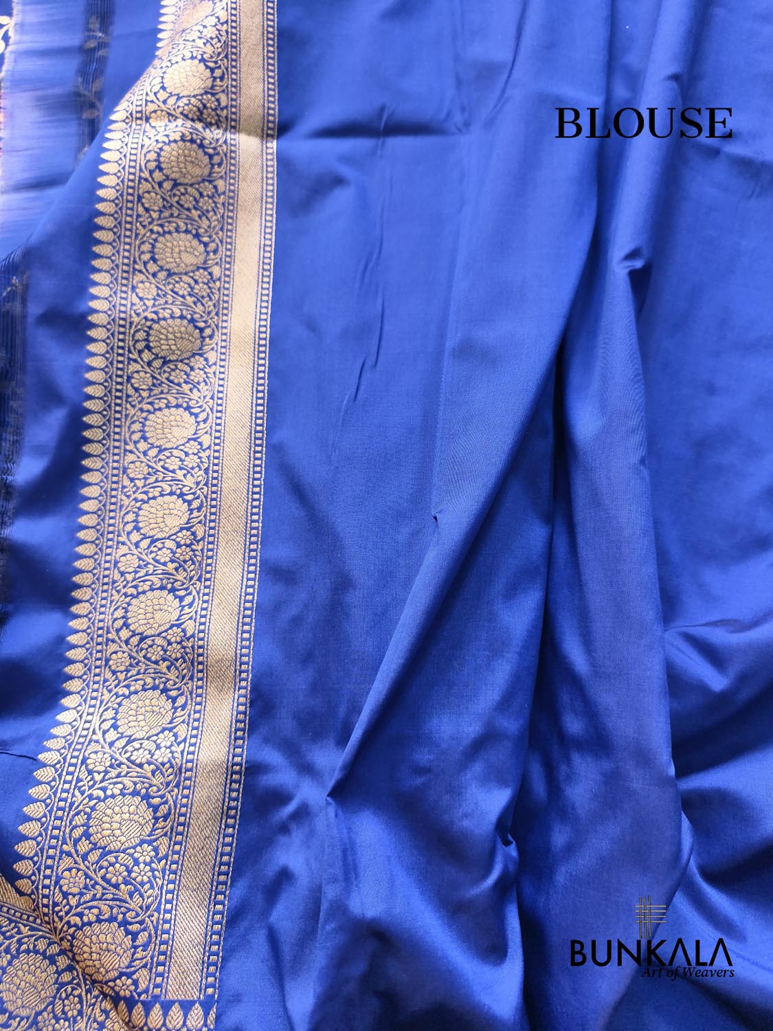 Blue Leaf Pattern Sona Rupa Weaved Banarasi Silk Saree