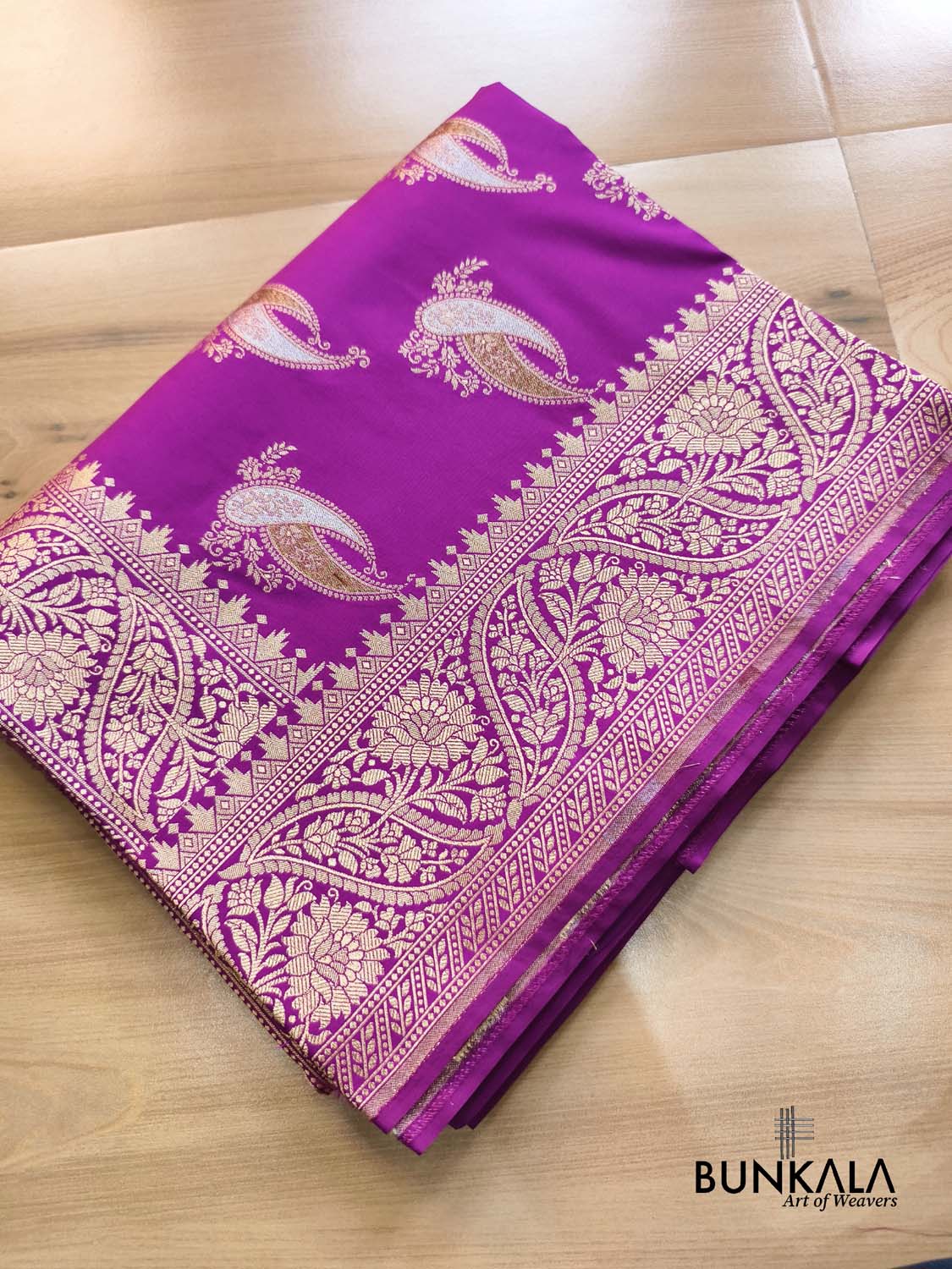 Purple Paisley Sona Rupa Buta Weaved Banarasi Silk Saree