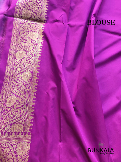 Purple Paisley Sona Rupa Buta Weaved Banarasi Silk Saree