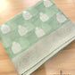 Pastel Green Georgette Silver Zari Weaved Allover Buta Banarasi Saree with Brocade Blouse