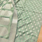 Pastel Green Georgette Silver Zari Weaved Allover Buta Banarasi Saree with Brocade Blouse