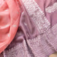 Peach and Onion Pink Shaded Pure Khaddi Chiffon Allover Silver Zari Buti Banarasi Saree