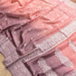 Peach and Onion Pink Shaded Pure Khaddi Chiffon Allover Silver Zari Buti Banarasi Saree