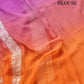 Magenta Pink and Orange Shaded Pure Khaddi Chiffon Allover Silver Zari Buti Banarasi Saree