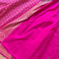 Pink Real Zari Banarasi Pure Katan Silk Kadwa Handloom Saree