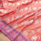 Pink Double Shaded Silver Zari Banarasi Pure Katan Silk Handloom Saree