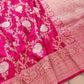 Reddish Pink Kadwa Jaal Banarasi Pure Katan Silk Handloom Saree