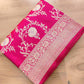 Reddish Pink Kadwa Jaal Banarasi Pure Katan Silk Handloom Saree