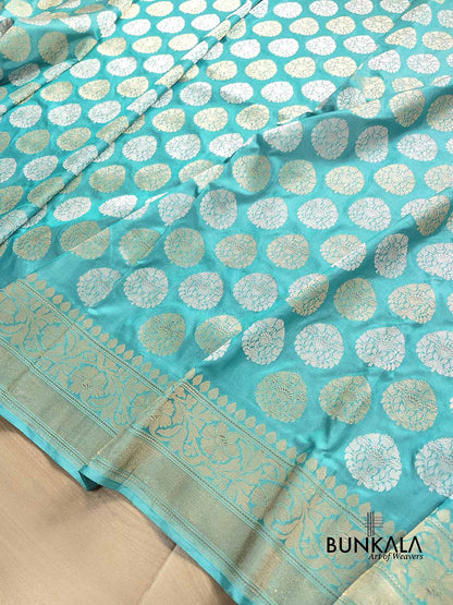 Blue Kadwa Buta Banarasi Pure Katan Silk Handloom Saree