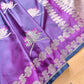 Purple Leaf Buta Weaved Banarasi Mashru Silk Saree