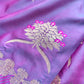 Purple Leaf Buta Weaved Banarasi Mashru Silk Saree