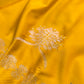 Dark Yellow Leaf Buta Weaved Banarasi Mashru Silk Saree