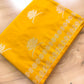 Dark Yellow Leaf Buta Weaved Banarasi Mashru Silk Saree