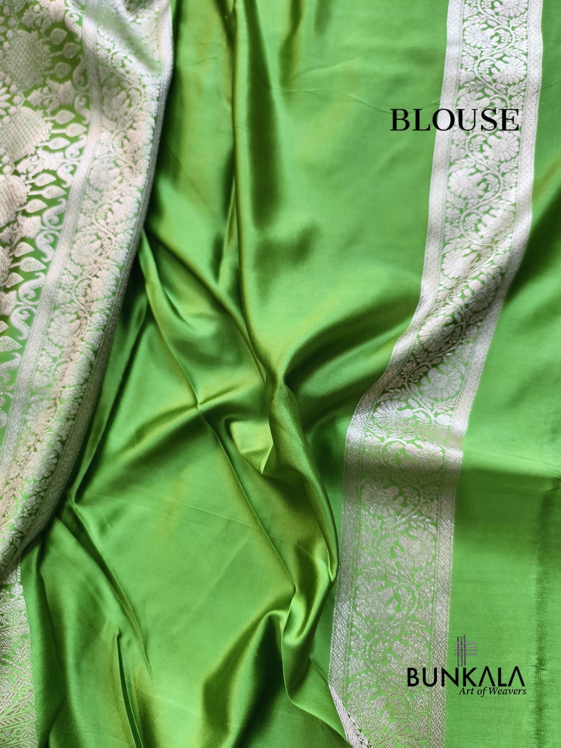 Green Jaal Sona Zari Weaved Banarasi Mashru Silk Saree