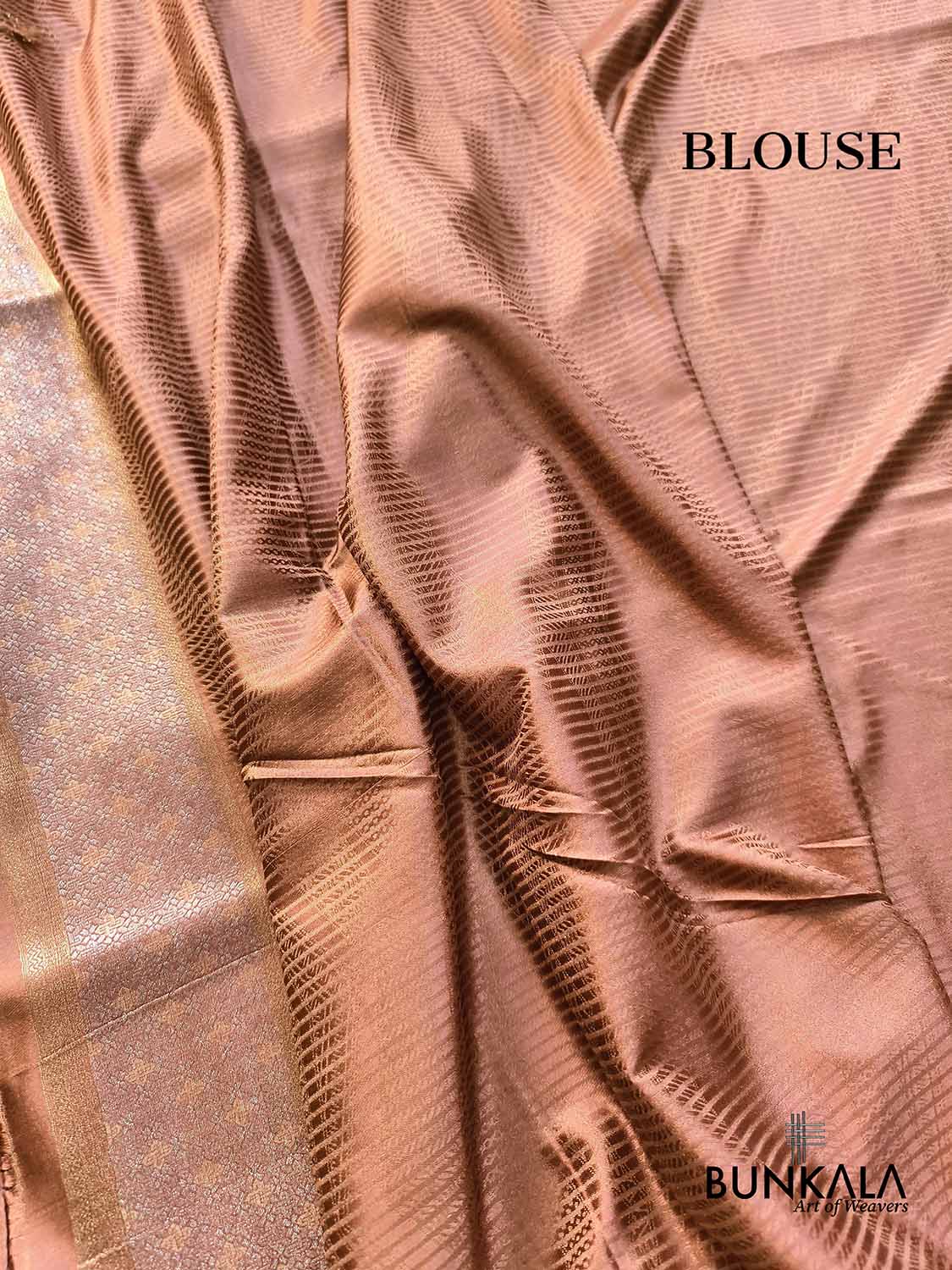 Cheeku Brown Geometrical Zig Zag Weaved Banarasi Mashru Silk Saree