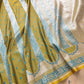 Green Two Shaded Soft Mashru Silk Jamewar Weaved Banarasi Saree
