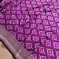 Deep Purple Soft Mashru Silk Jamewar Weaved Banarasi Saree