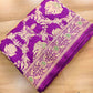 Purple Heritage Figure Motif Banarasi Pure Katan Silk Saree