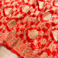Orange Heritage Figure Motif Banarasi Pure Katan Silk Saree