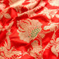 Orange Heritage Figure Motif Banarasi Pure Katan Silk Saree