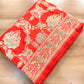 Orange Heritage Figure Motif Banarasi Pure Katan Silk Saree