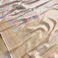 Off White Rangkat Kadwa Weaved Banarasi Pure Katan Silk Saree