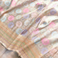 Off White Rangkat Kadwa Weaved Banarasi Pure Katan Silk Saree