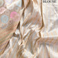 Off White Rangkat Kadwa Weaved Banarasi Pure Katan Silk Saree