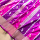 Purple & Pink Rangkat Stripe Buti Sona Rupa Kadwa Weaved Banarasi Pure Katan Silk Saree
