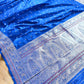 Royal Blue Silver Zari Buti Banarasi Pure Katan Silk Saree