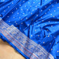Royal Blue Silver Zari Buti Banarasi Pure Katan Silk Saree