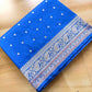 Royal Blue Silver Zari Buti Banarasi Pure Katan Silk Saree