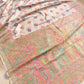 Ivory Pashmina Design Meenakari Banarasi Mashru Silk Saree